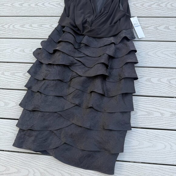 London Times Womens Size 18 Black Midi Tiered Dress Sleeveless Layered - Picture 3 of 5